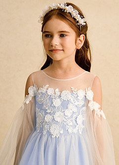 Azazie Zimi Flower Girl Dresses Lavender Ball-Gown Sweetheart Neckline Tulle Dress image9
