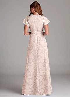Azazie Ling Bridesmaid Dresses Blushing Pink A-Line Pleated Floral Burnout Dress image6