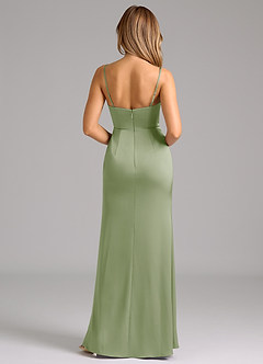 Azazie Aimee Bridesmaid Dresses Dusty Sage A-Line Sweetheart Neckline Stretch Satin Dress image2