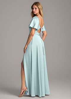 Azazie Chloe Final Sale Mist A-Line Sweetheart Neckline Stretch Satin Dress image2