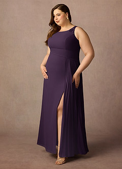 Azazie Galvan Mother of the Bride Dresses Plum A-Line Sequins Chiffon Dress image9