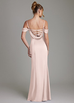 Azazie Nira Abiti da Damigella Abito Sirena in Raso Elasticizzato Corsetto Rosa Rossore image8