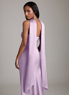 Azazie Saylor Bridesmaid Dresses Frosted Lilac Mermaid Strapless Stretch Satin Dress image7