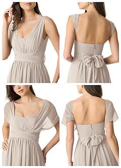 Azazie Olani Bridesmaid Dresses Frost A-Line Off the Shoulder Chiffon Convertible Dress image9
