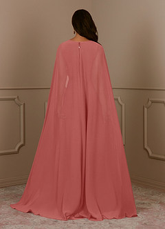 Azazie Isa Mère de la mariée Robes Robe Trapèze en Mousseline de soie Col V plissé Antique Rose image4