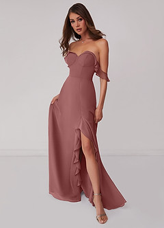 Barbie ♥ Azazie Final Sale Desert Rose A-Line Off the Shoulder Chiffon Convertible Dress image1
