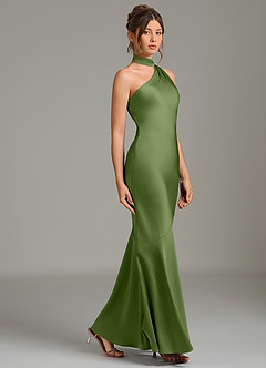 Azazie Jalissa Bridesmaid Dresses Juniper Mermaid One Shoulder Stretch Satin Dress image4