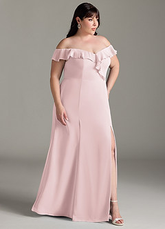 Azazie Sophie Bridesmaid Dresses Blushing Pink A-Line Off the Shoulder Chiffon Convertible Dress image10