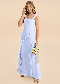 Azazie Sloane Junior Lavender A-Line Sweetheart Neckline Chiffon Dress image4