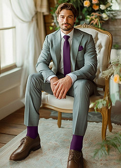 front Matching Stretch Satin Skinny Tie and Cotton Socks Set