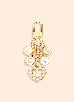 front Personalisierter Charm-Buchstaben-Schlüsselanhänger