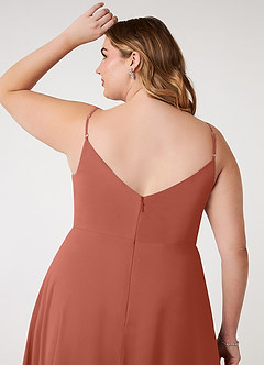 Azazie Daenerys Vestidos de damas de honor Vestido de Arcilla de Gasa de Corte en A con Vaca image12