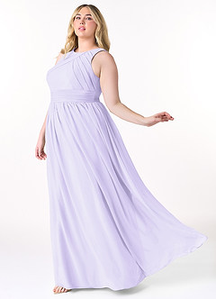 Azazie Harper Bridesmaid Dresses Lilac A-Line Pleated Chiffon Dress image8