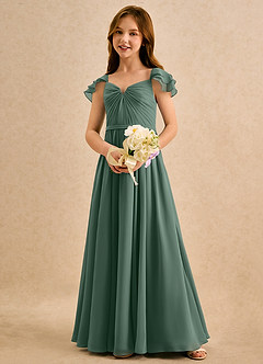 Azazie Meimei Girls Formal Flower Girl Klänningar Klä A-Line i Chiffong Plisserad image1