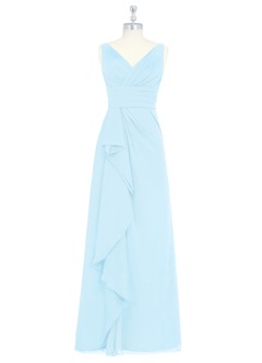 Azazie Julianna Bridesmaid Dresses Sky Blue A-Line Chiffon Dress image6