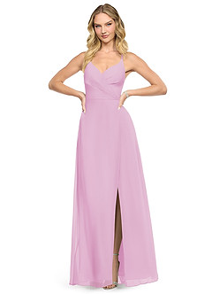 Azazie Davis Abiti da Damigella Abito A-Line in Chiffon con Scollo a V Rosa Confetto image2