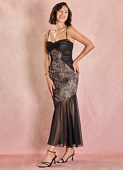 Maxi jurk Vanessa Zwart Naakt image4