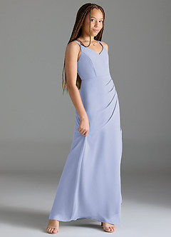 Azazie Leo Junior Lavender Mermaid Pleated Chiffon Dress image3