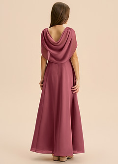 Azazie Lambie Junior Merlot A-Line Pleated Chiffon Dress image1