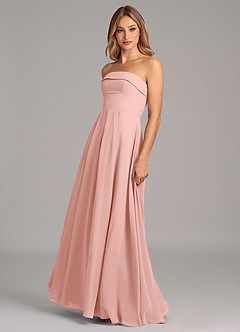 Azazie Lucienne Brautjungfernkleider Wandelbar Meerjungfrau-Linie Schulterfrei Chiffon Kleid Rosettenrosa image4