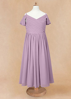 Azazie Chelle Flower Girl Dresses Wisteria A-Line Pleated Chiffon Dress image6