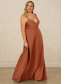 Christian Siriano Bridal for Azazie 1001 Bridesmaid Dresses Cedar Rose A-Line Sweetheart Neckline Stretch Satin Dress image14
