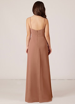 Azazie Kaylee Junior Bronzer A-Line with Belt Chiffon Dress image2