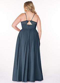 Azazie Cora Bridesmaid Dresses Neptune A-Line Pleated Chiffon Dress image7