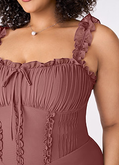 Barbie ♥ Azazie Final Sale Desert Rose A-Line Sweetheart Neckline Chiffon Dress image9