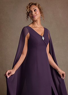 Azazie Boudica Suknie dla Matki Panny Młodej Linia A Pofałdowany Szyfon Długość podłogi Sukienka image5