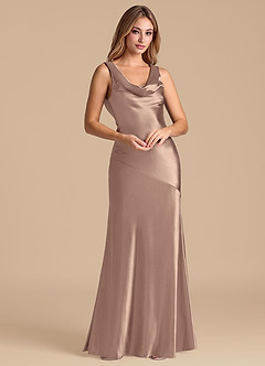 Azazie Rylina 신부 들러리 드레스 인어 메탈릭 새틴 바닥 길이 드레스 image4