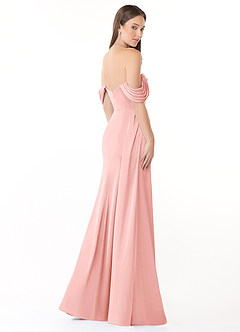 Azazie Amyra Bridesmaid Dresses Powder Pink Mermaid Off the Shoulder Stretch Satin Convertible Dress image5