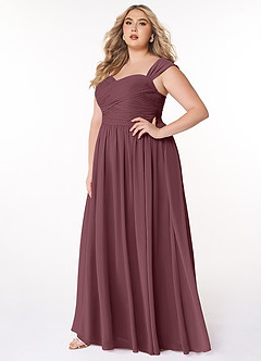 Azazie Zapheira Bridesmaid Dresses Sangria A-Line Ruched Chiffon Dress image7