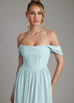 Azazie Caterina Bridesmaid Dresses Mist A-Line Corset Chiffon Dress image8