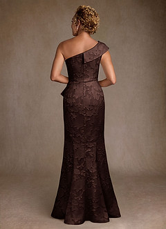 Azazie Hampton Mother of the Bride Dresses Ganache Mermaid One Shoulder Floral Burnout Dress image3