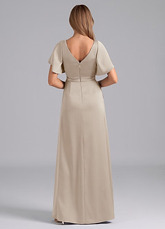 Azazie Ambrosia Bridesmaid Dresses Frost A-Line Pleated Stretch Satin Dress image3