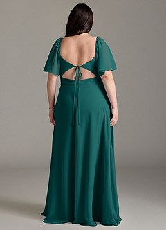 Azazie Chloe Bridesmaid Dresses Peacock A-Line Sweetheart Neckline Chiffon Dress image8