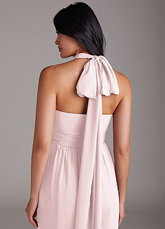 Azazie Lamara Robes de demoiselle d'honneur Combinaison Convertible en Mousseline de soie Épaule décolletée Rose Pâle image10