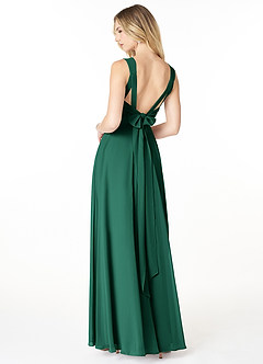 Azazie Julie Bridesmaid Dresses Emerald A-Line Sweetheart Neckline Chiffon Dress image2