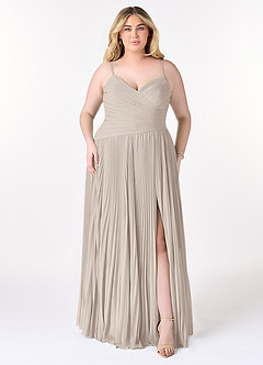 Azazie Vini Bridesmaid Dresses Frost A-Line V-Neck Pleated Chiffon Dress image7
