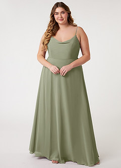 Azazie Daenerys Jurken voor thuis passen Jurk van Chiffon met A-Lijn Frock Champagne Roos image8