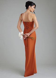 Azazie Sabrina Bridesmaid Dresses Cinnamon Mermaid Corset Stretch Satin Dress image2