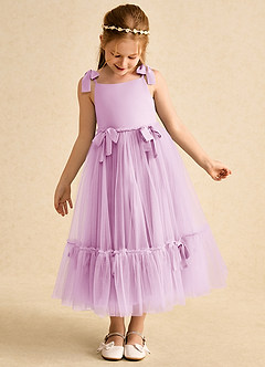 Azazie Jaci Blumenmädchenkleider A-Linie Spaghetti Riemen Chiffon Kleid Bonbonrosa image6