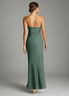 Azazie Saylor Abiti da Damigella Abito Sirena in Chiffon Senza Cinturino Muschio Marino image11