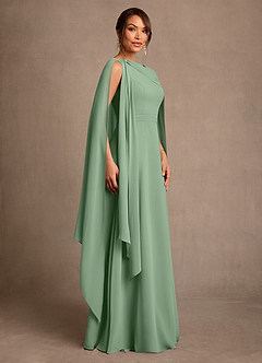 Azazie Liddie Mother of the Bride Dresses Matcha A-Line Pleated Chiffon Dress image2