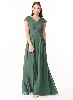 Azazie Organa Bridesmaid Dresses Sea Moss A-Line Pleated Chiffon Dress image1