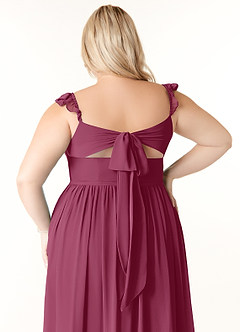 Azazie Metz Bridesmaid Dresses Mulberry A-Line Sweetheart Ruched Chiffon Dress image12