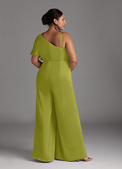 Azazie Hagretta Mother of the Bride Dresses Lemongrass Jumpsuit/Pantsuit Stretch Satin Dress image10