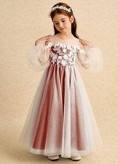 Azazie Zimi vestidos de niña de las flores Vestido de Pimenton de Tul de Princesa con Escote de Corazón image3