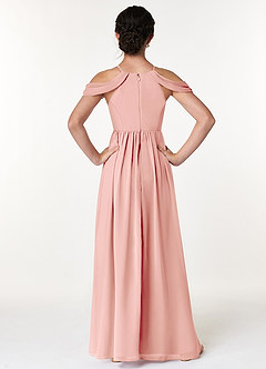 Azazie Seneca Junior Rosette A-Line Off the Shoulder Chiffon Dress image2